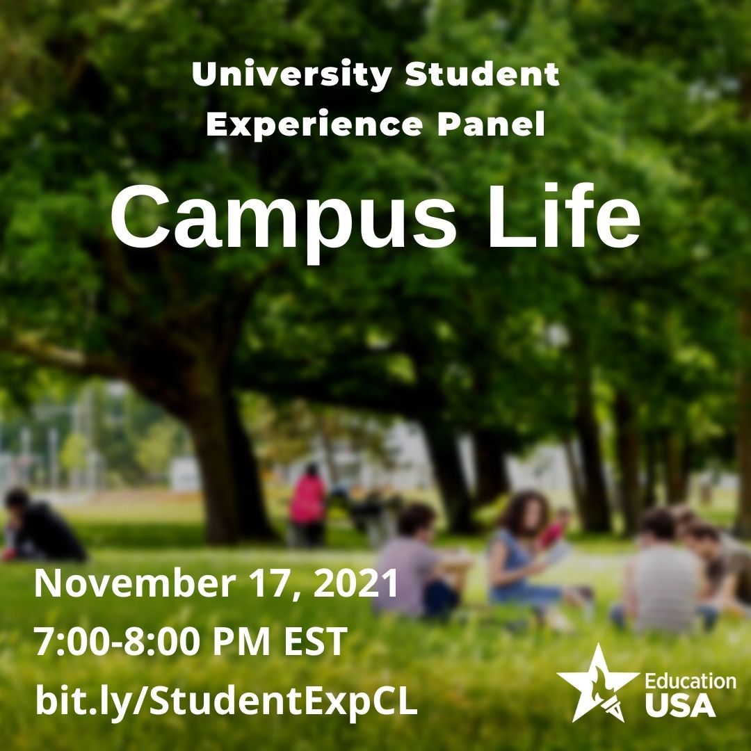 University Student Experience Panel: Campus Life. November 17, 2021. 7-8PM EST